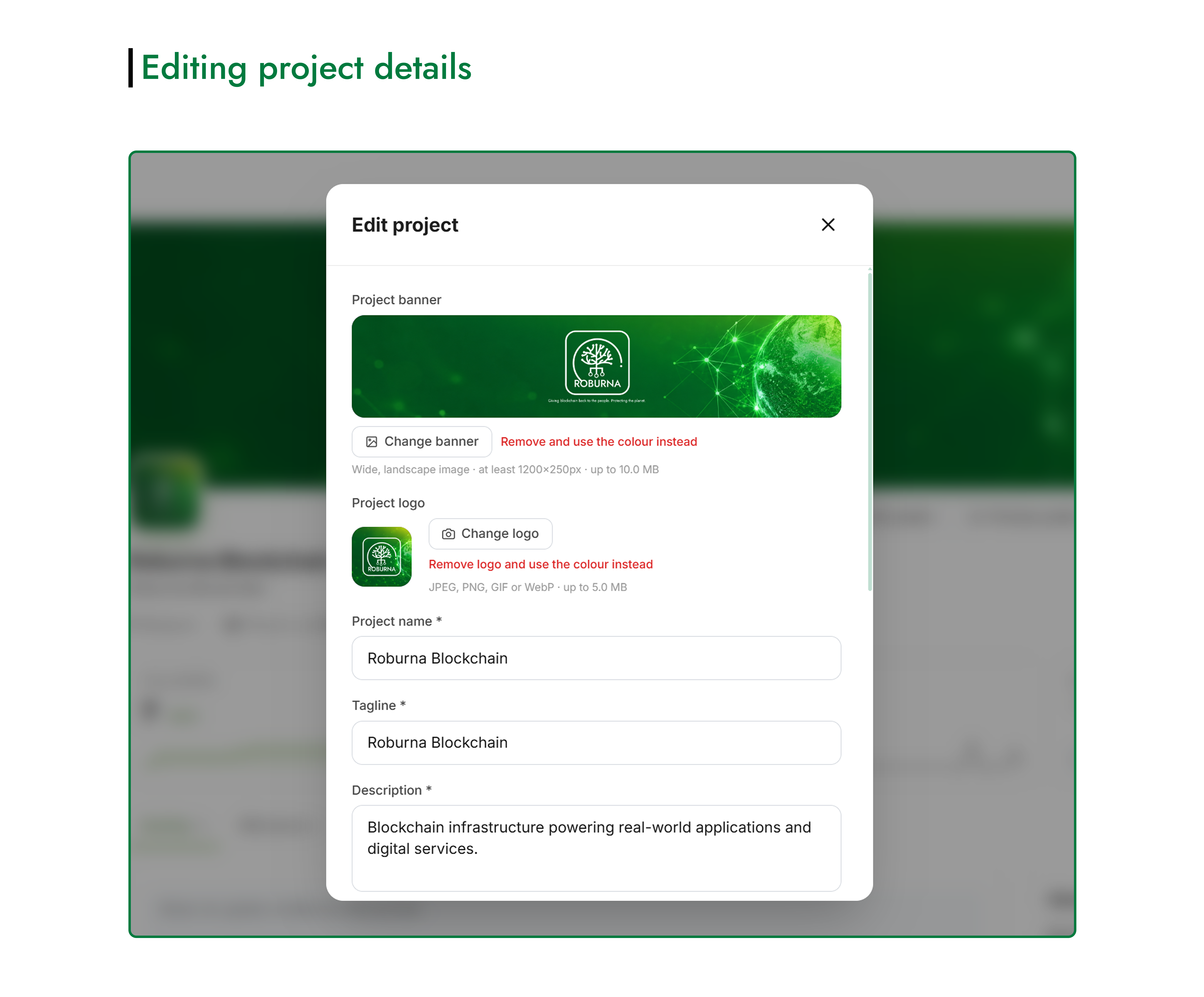edit project
